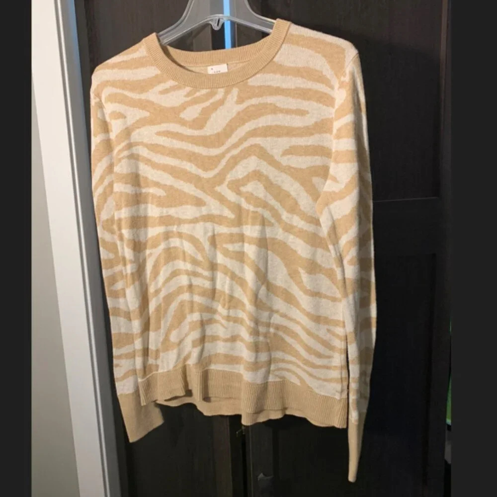 A New Day - Tan zebra stripped sweater